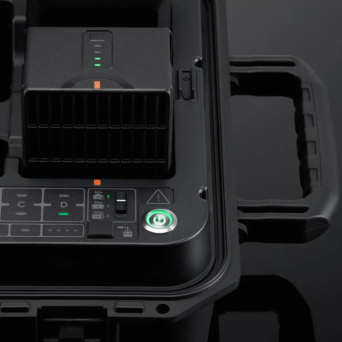 BS65 battery station hard case internal close up on white background
