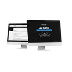 Two computer monitors displaying a certification program with 'A2 CofC' text on one of them