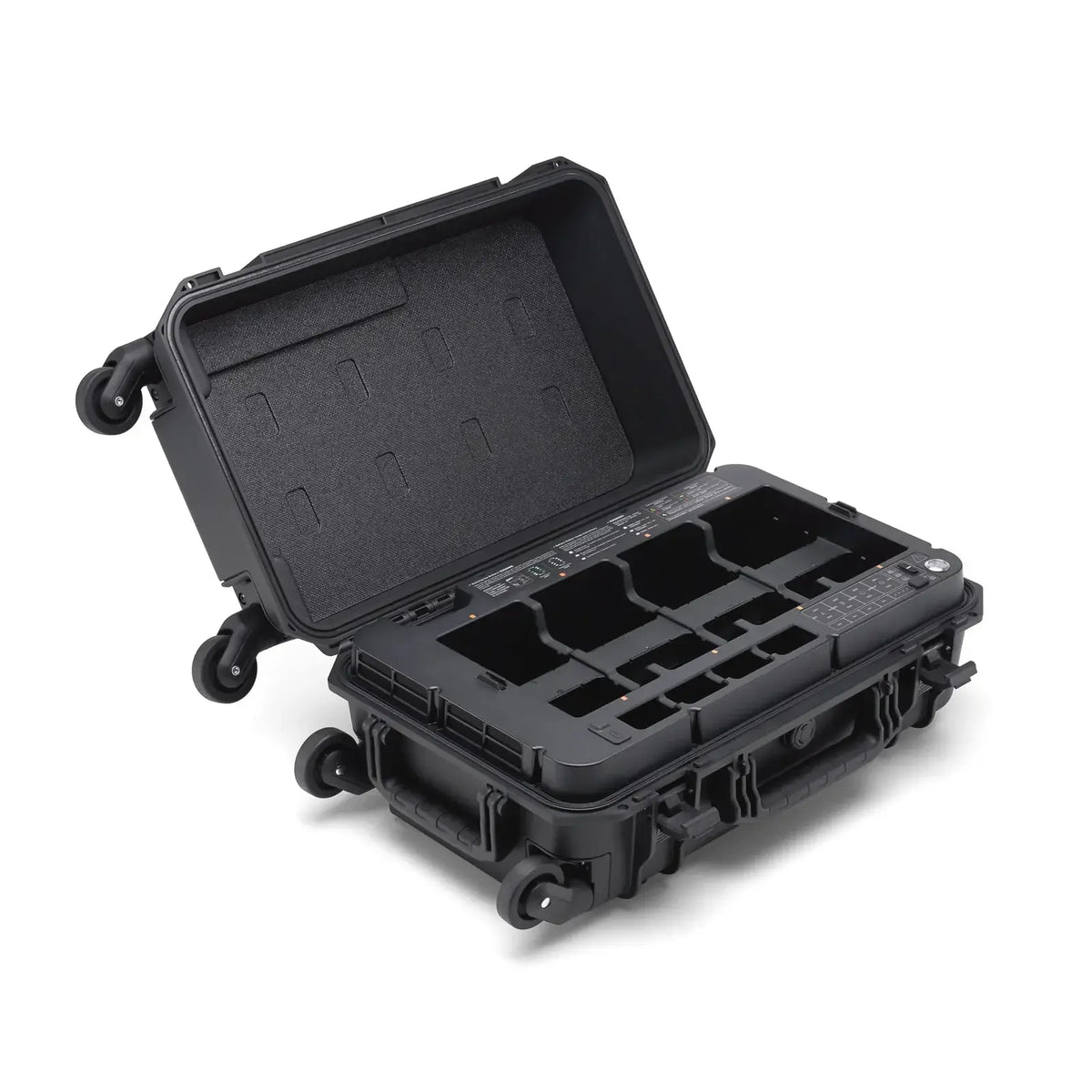 BS65 battery station hard case open top-down 45-degree left view on white background