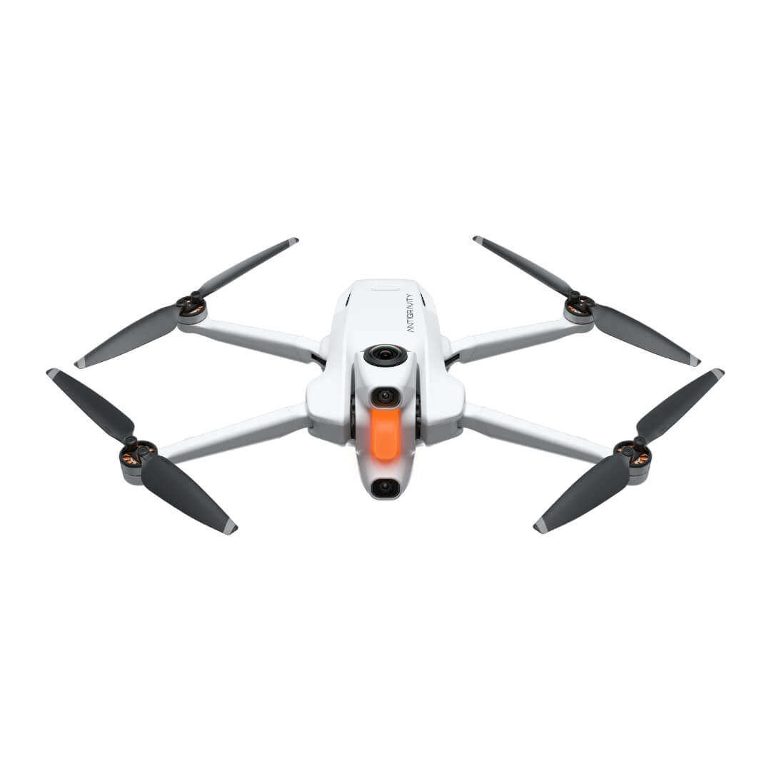 Unfolded antigravity a1 drone front view on a white background