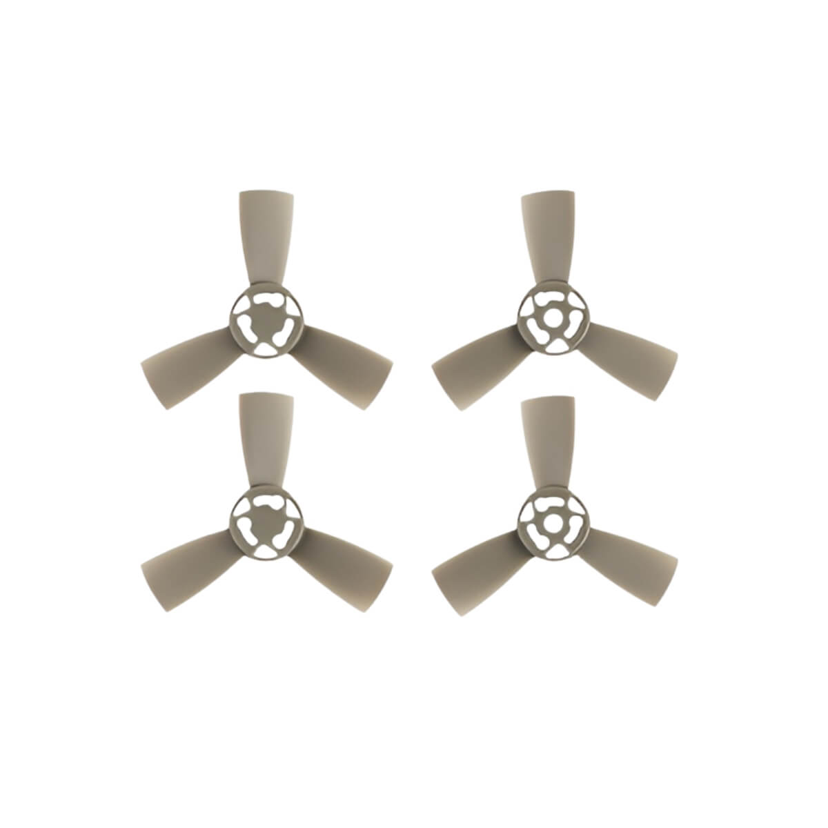 Four beige propellers on a white background