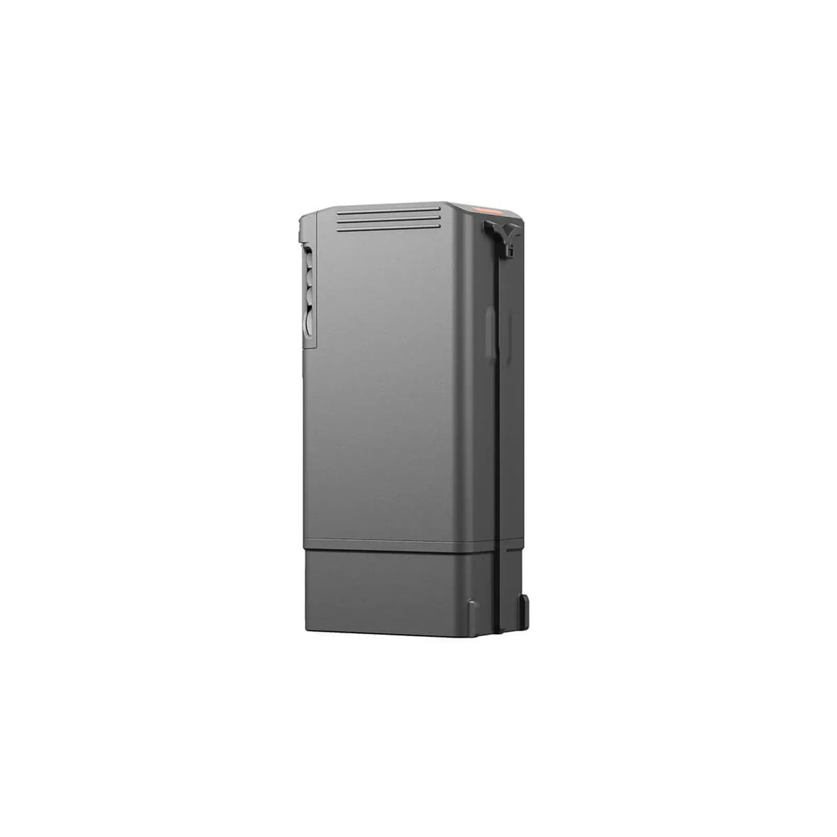 A DJI TB30 grey battery standing upright shown at rear left view on a white background