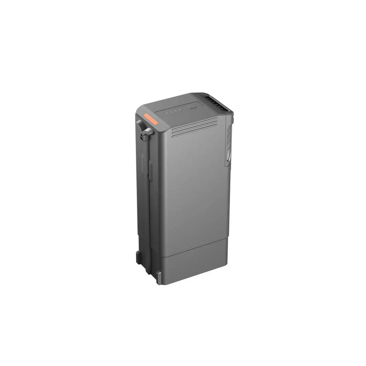 A DJI TB30 grey battery standing upright shown at rear right view on a white background
