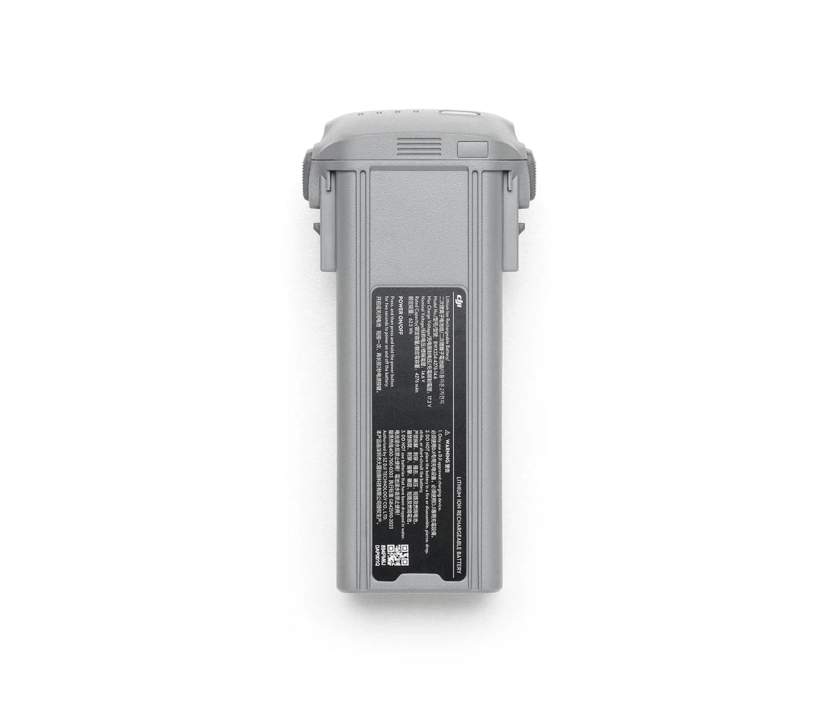 DJI Air 3S grey battery laying flat shown at front view on a white background