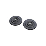Two grey circular stick covers for Cendence controller on a white background