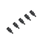 Set of five black gimbal dampers on a white background