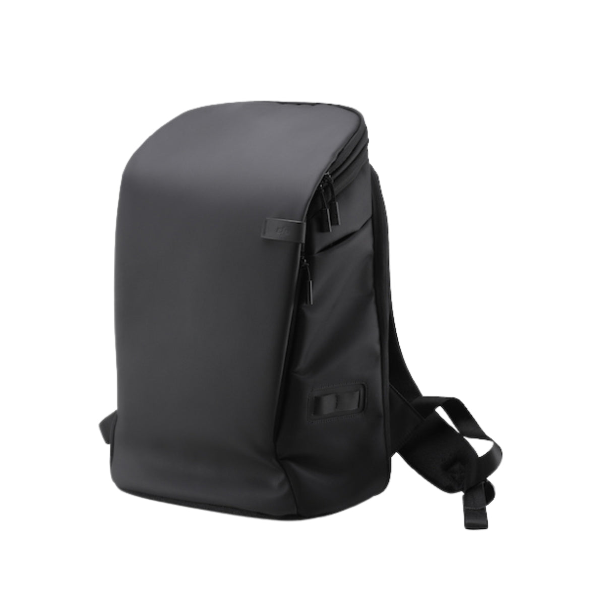 Black backpack on a white background