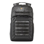Black backpack on a white background