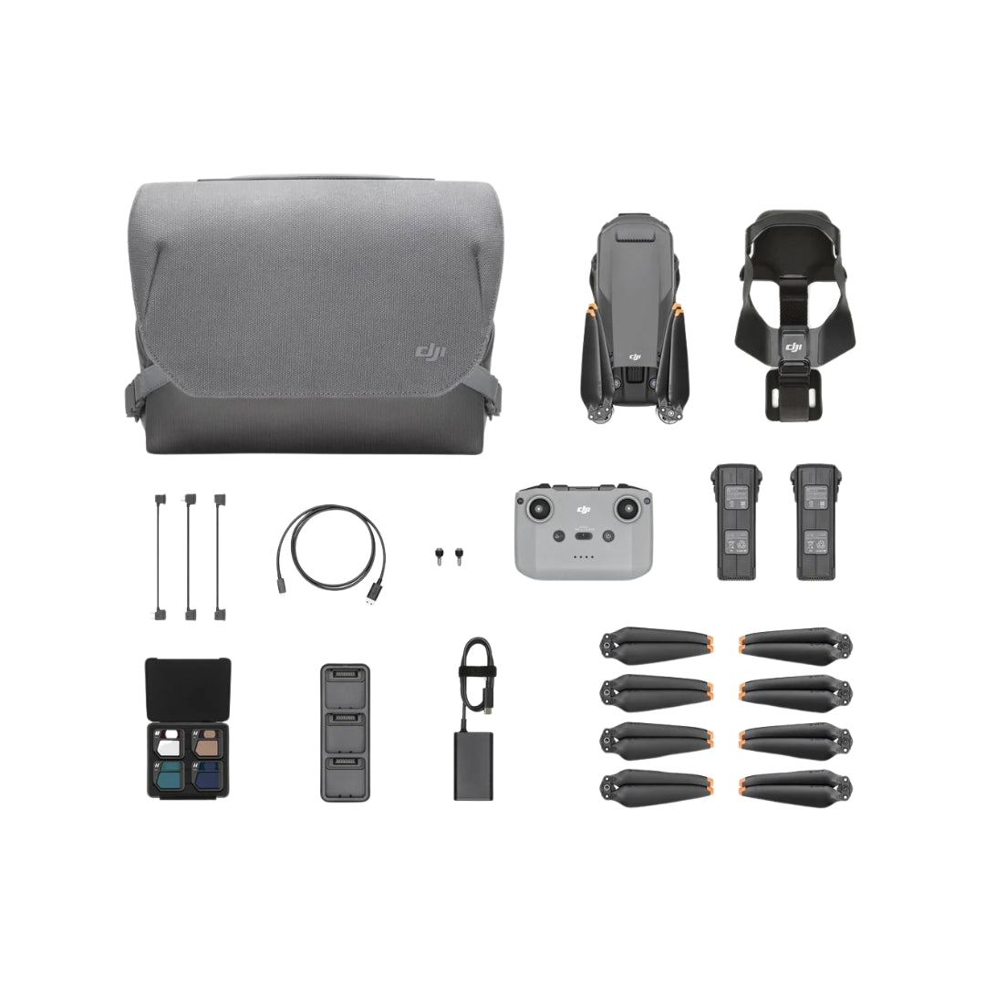 DJI Mavic 3 drone with fly more bundle accessories shown on a white background