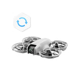 Neo grey drone with DJI care refresh logo icon against a white background