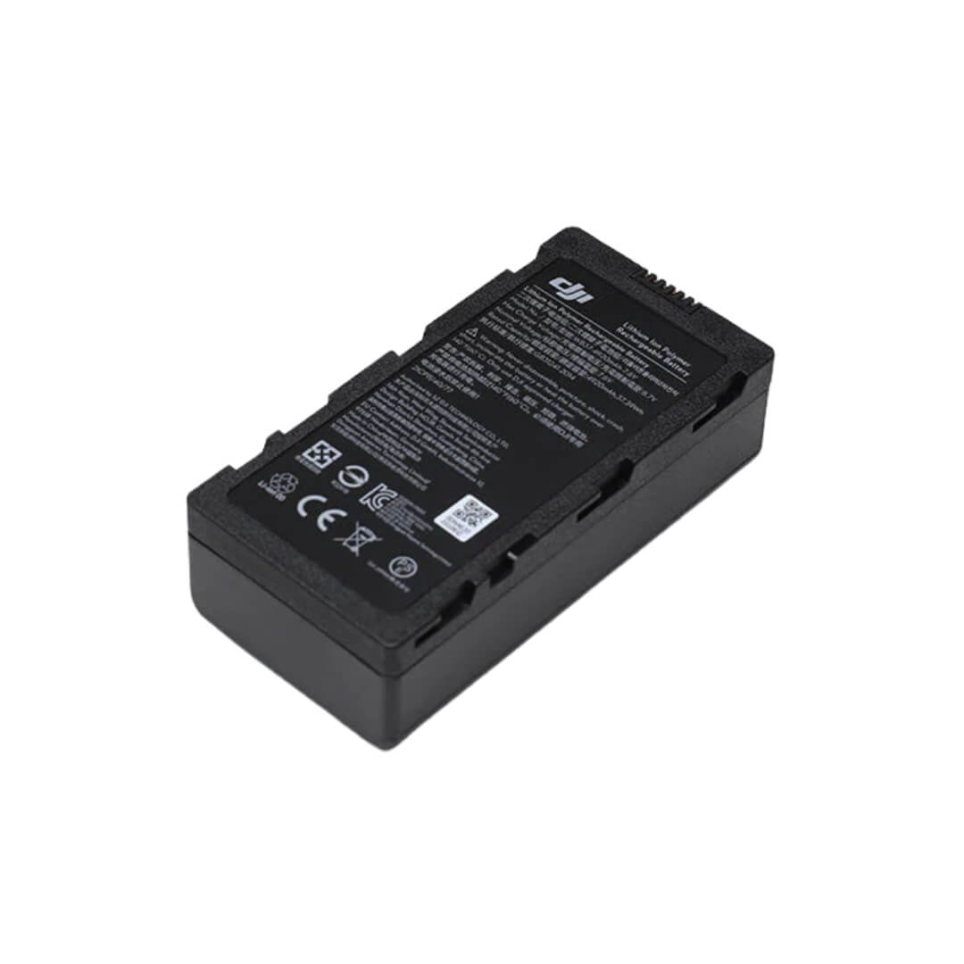 Black rectangular battery shown at 45-degree rear right view on a white background