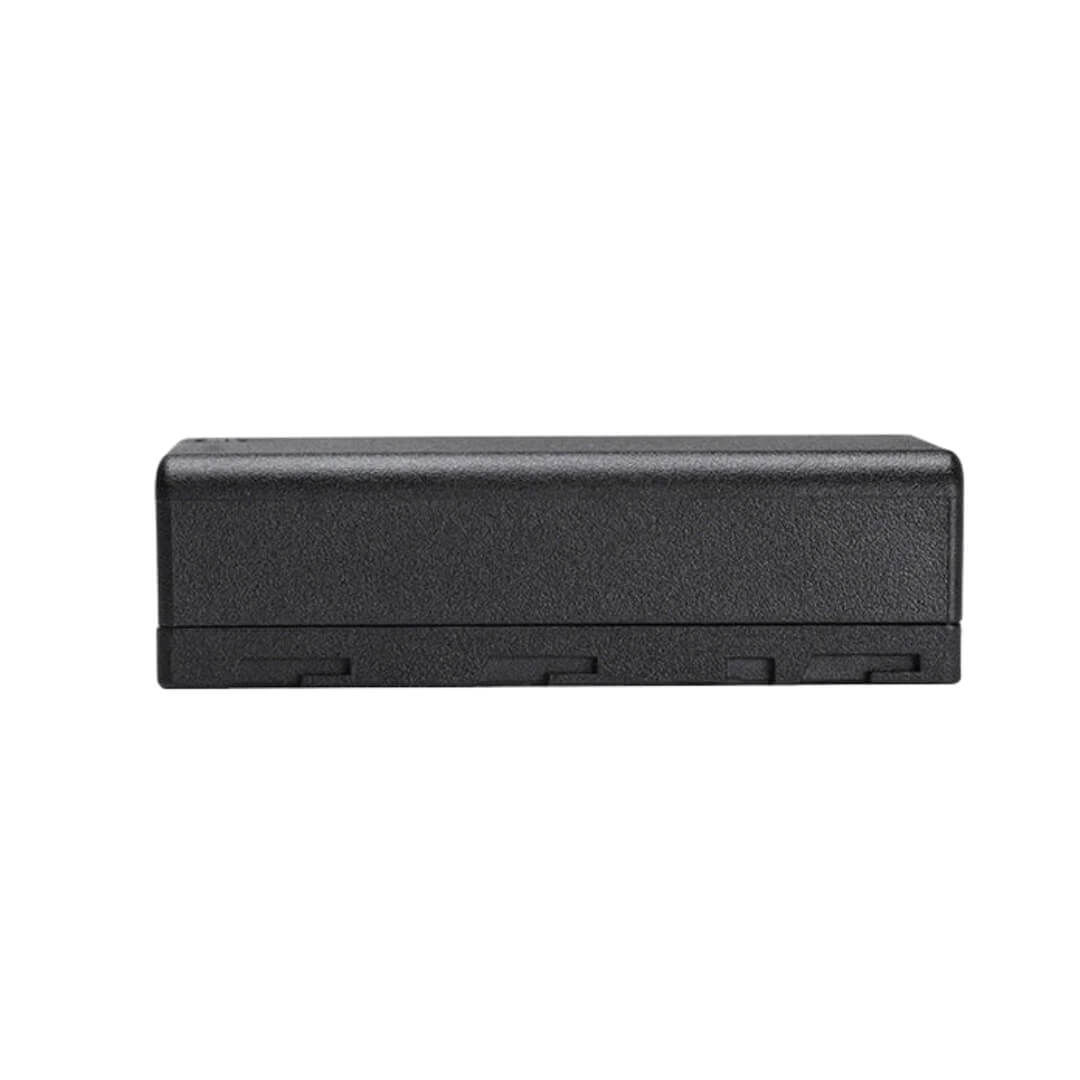 Black rectangular battery shown at right view on a white background