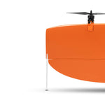 Orange outdoor wing with side stand on a white background