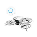 Flip white drone with DJI care refresh logo icon against a white background