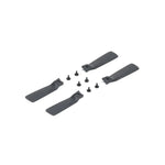 Set of black propellers with screws shown at 45-degree front right view on a white background